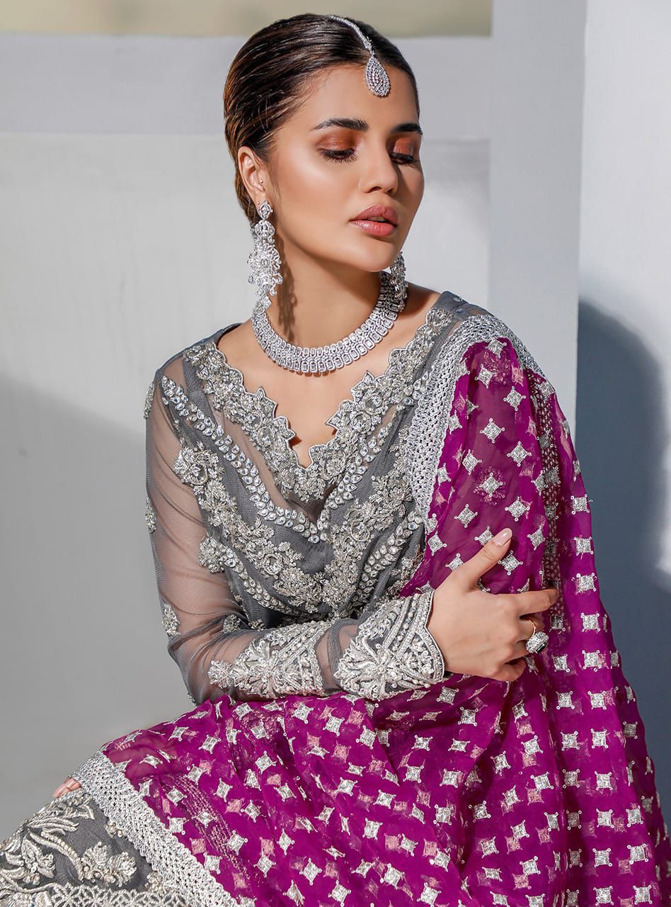 Zainab Chotani Organza Embroidered & Sequence Unstitched 3Pc Suit