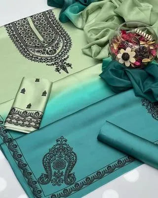 3 Pcs Women's Unstitched Digital Print Suit | Stylish Printed Fabric