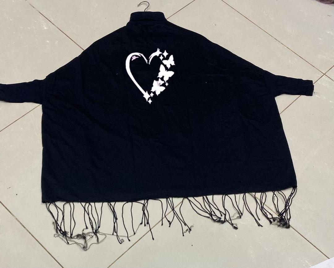 Women’s Cotton Jersey Poncho Cape Shawl | Printed Design