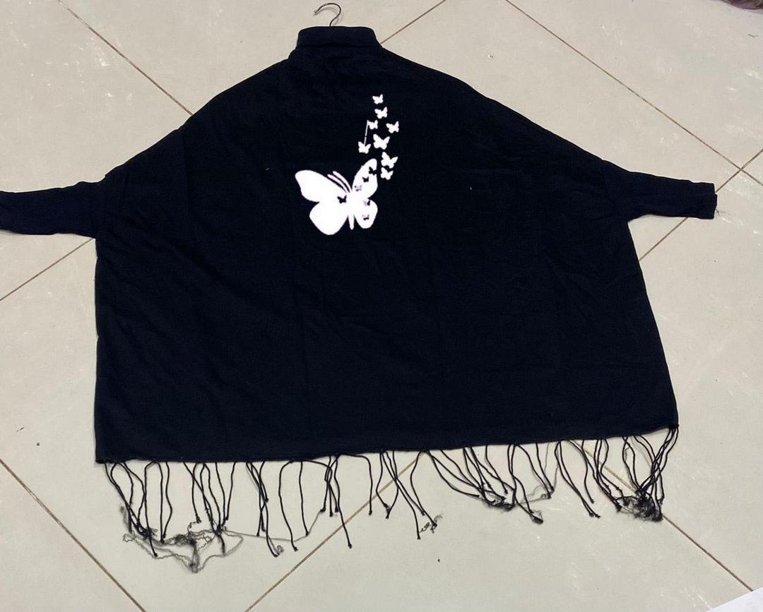 Women’s Cotton Jersey Poncho Cape Shawl | Printed Design