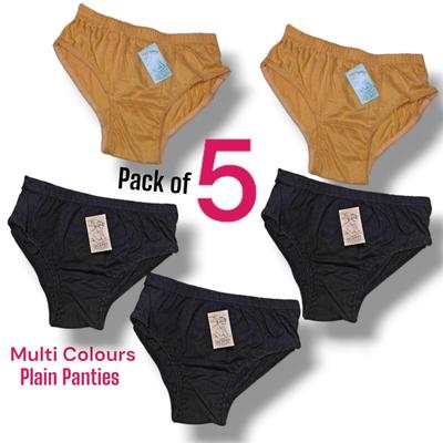 Women’s Cotton Panties – Pack of 5 | Plain, Breathable & Lightweight