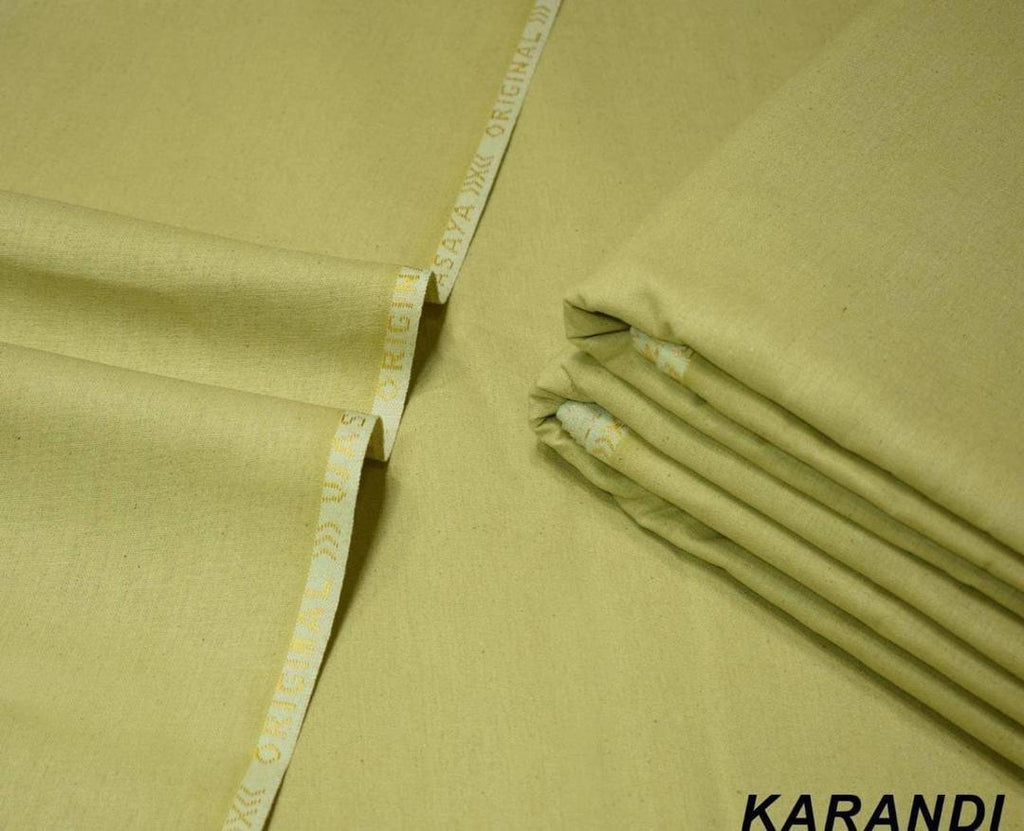 Men’s Unstitched Karandi Plain Suit  | Mid Season Collection