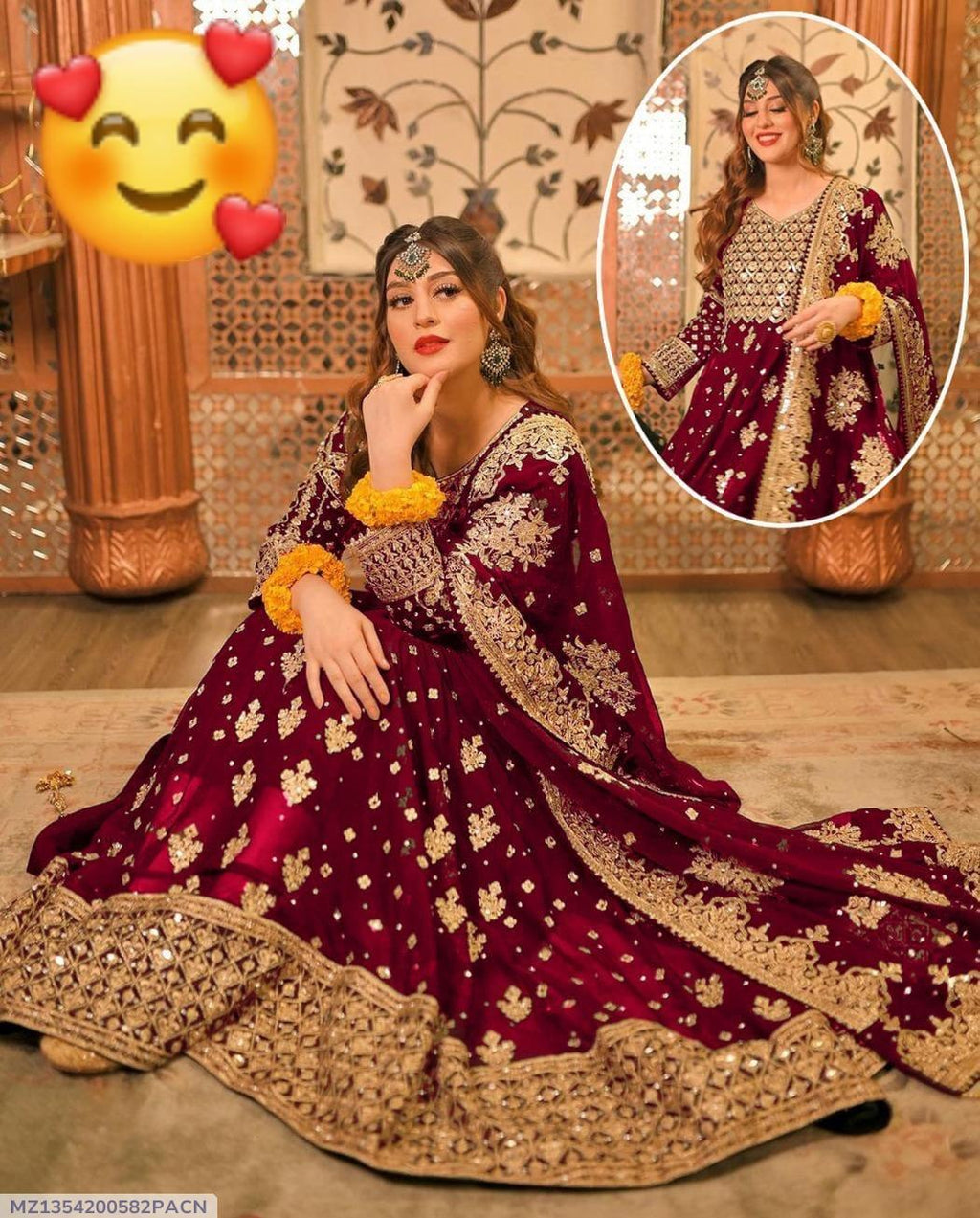3 Pcs Women's Stitched Chiffon Embroidered Maxi Suit | Formal Wear