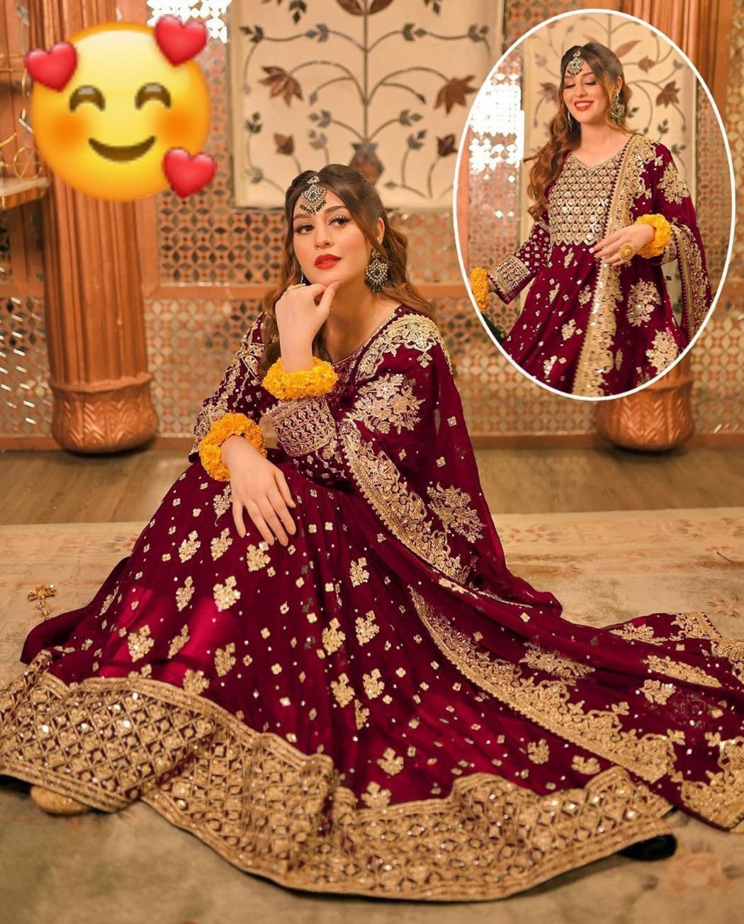 3 Pcs Women's Stitched Chiffon Embroidered Maxi Suit | Formal Wear