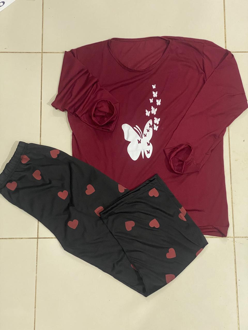 2 Pcs Women's Stitched Printed Night Suit | Comfortable Sleepwear