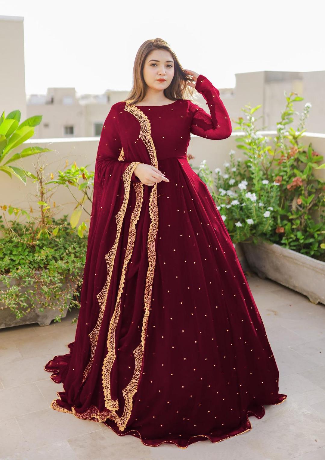 Women's Elegant Embroidered Stitched Chiffon Maxi Suit – 3 Pcs | Formal Wear