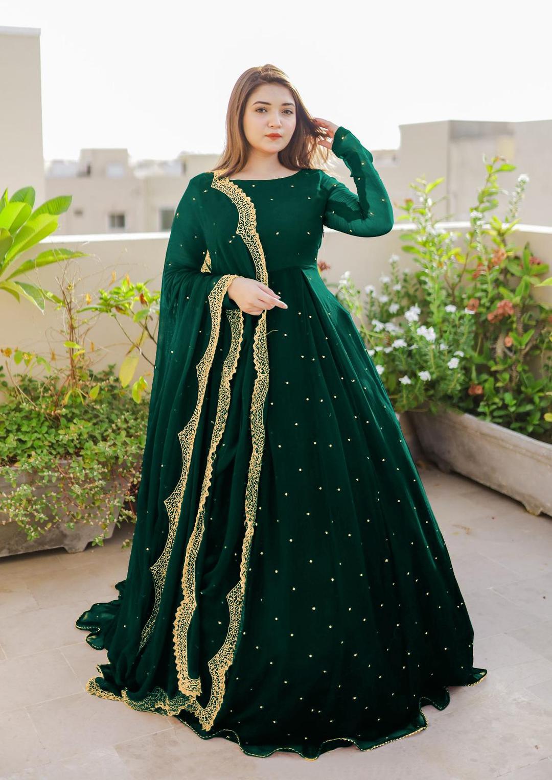 Women's Elegant Embroidered Stitched Chiffon Maxi Suit – 3 Pcs | Formal Wear