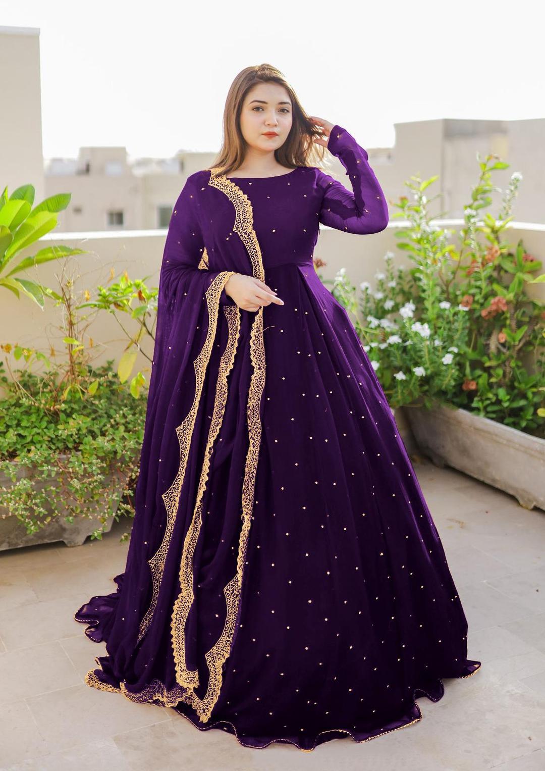 Women's Elegant Embroidered Stitched Chiffon Maxi Suit – 3 Pcs | Formal Wear