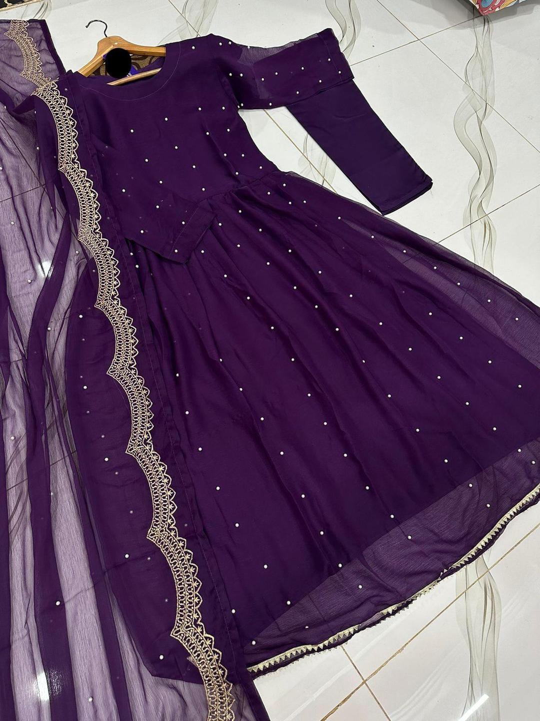 Women's Elegant Embroidered Stitched Chiffon Maxi Suit – 3 Pcs | Formal Wear