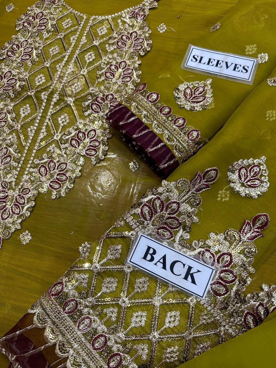 Chiffon Embroidered Luxury Unstitched 3PC – Pakistani Formal Wear