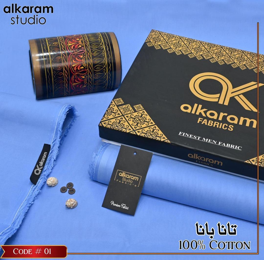 Men’s Unstitched Cotton Plain Suit – Turquoise | Summer Collection