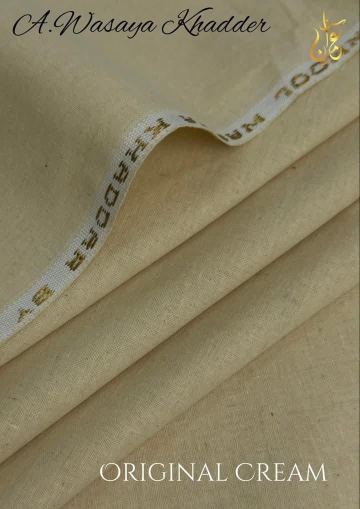 Men’s Unstitched Khaddar Plain Suit – Off White | Winter Collection
