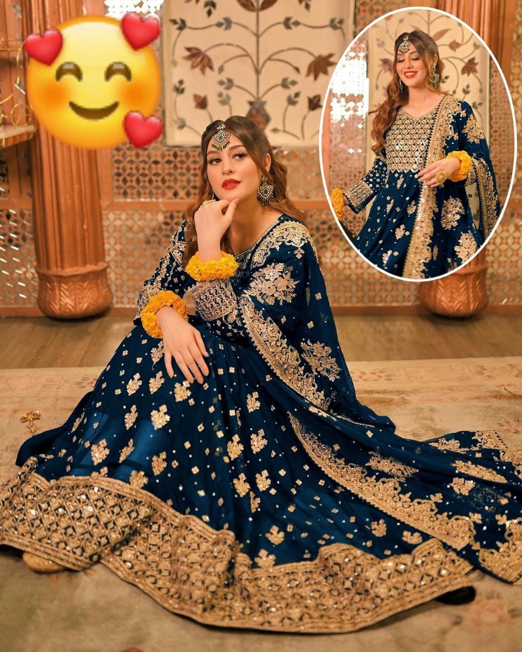 3 Pcs Women's Stitched Chiffon Embroidered Maxi Suit | Formal Wear