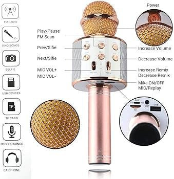 Wireless Mic With Speaker Bluetooth – Portable Karaoke Microphone