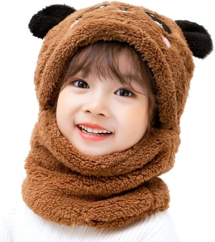 Beanie Wool Cap With Neck Warmer Attached – Winter Warm Hat