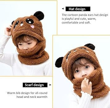 Beanie Wool Cap With Neck Warmer Attached – Winter Warm Hat