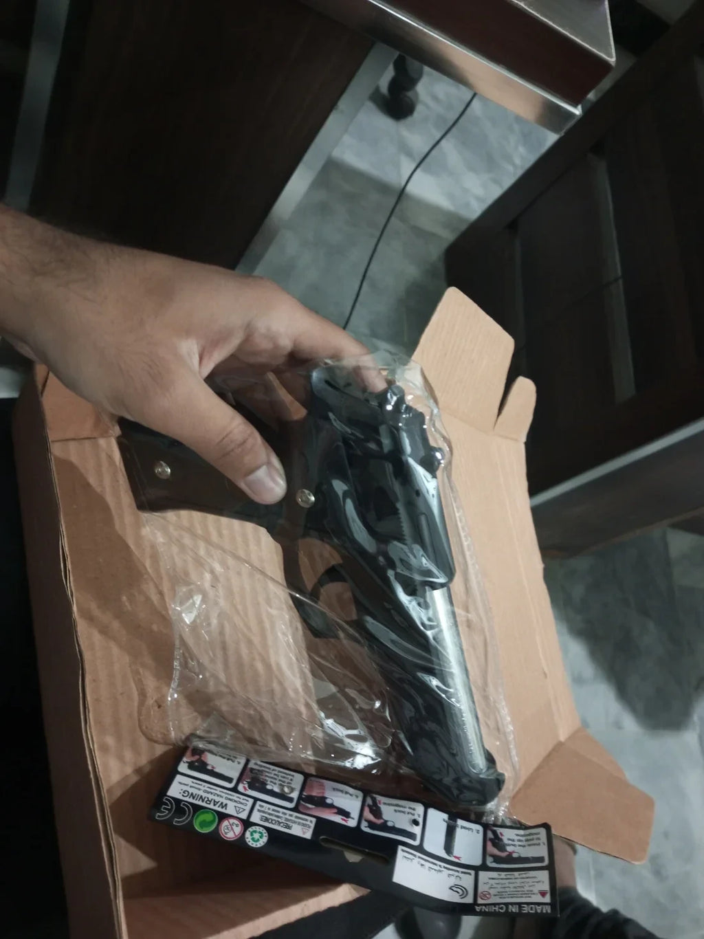 Metal Toy Gun | Heavy Real-Like BERETTA Black – High Quality Hard Plastic Grip