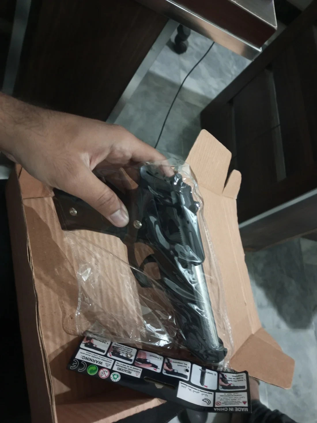 Metal Toy Gun | Heavy Real-Like BERETTA Black – High Quality Hard Plastic Grip