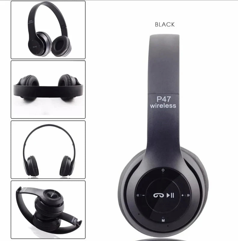 P47 Bluetooth Headphones - Wireless Over-Ear Headset