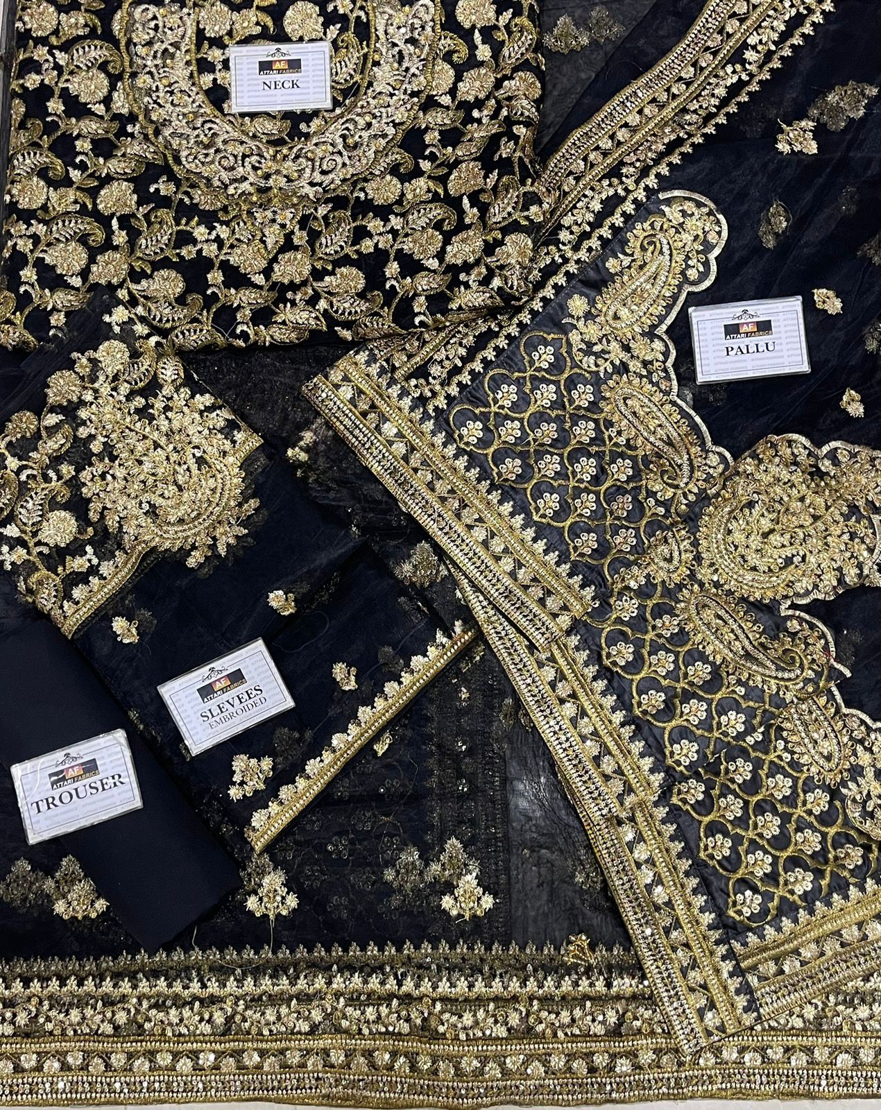 Maria B Saree – Net Embroidered Hand Embellished Luxury Unstitched 3Pc