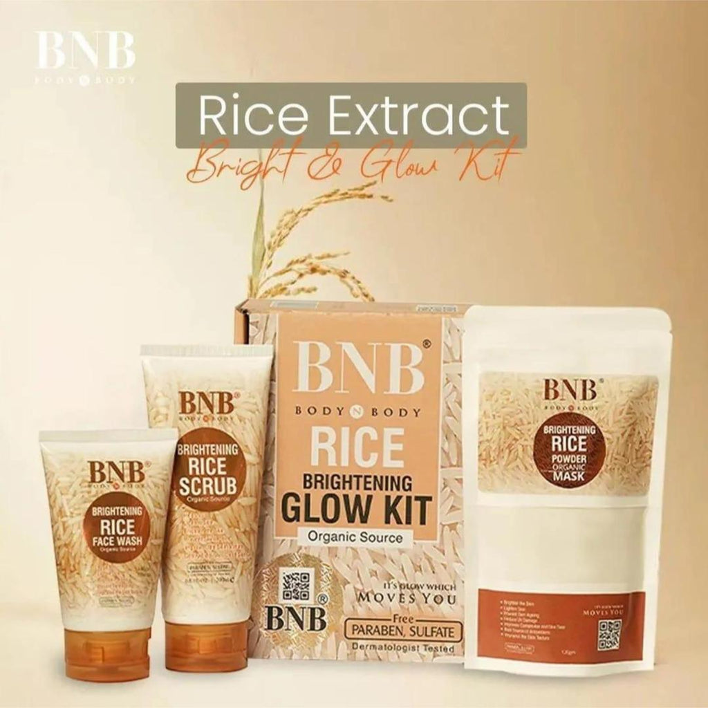 Skin Brightening Rice Facial Kit | Whitening & Exfoliating Face Care Set