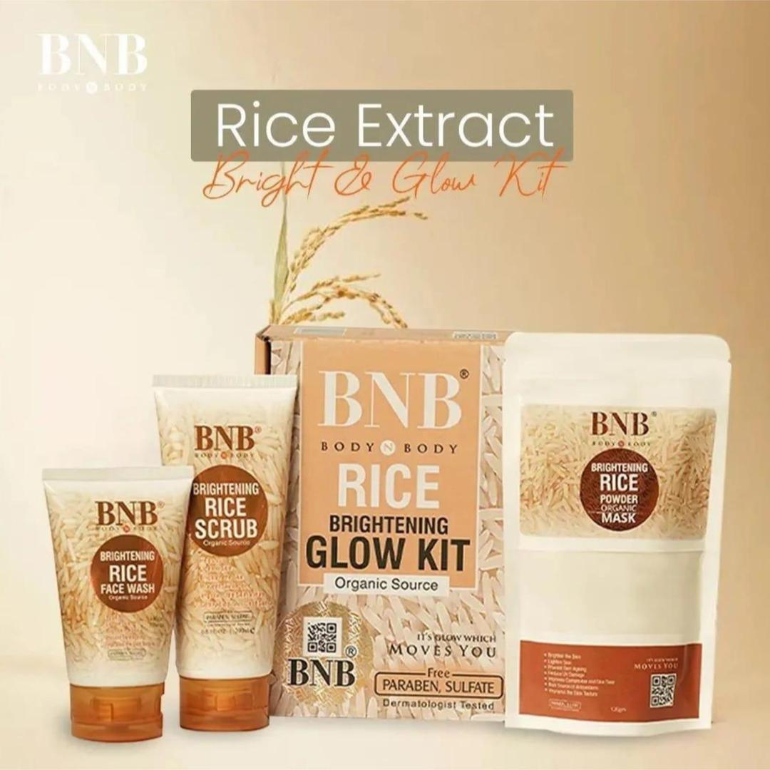 Skin Brightening Rice Facial Kit | Whitening & Exfoliating Face Care Set