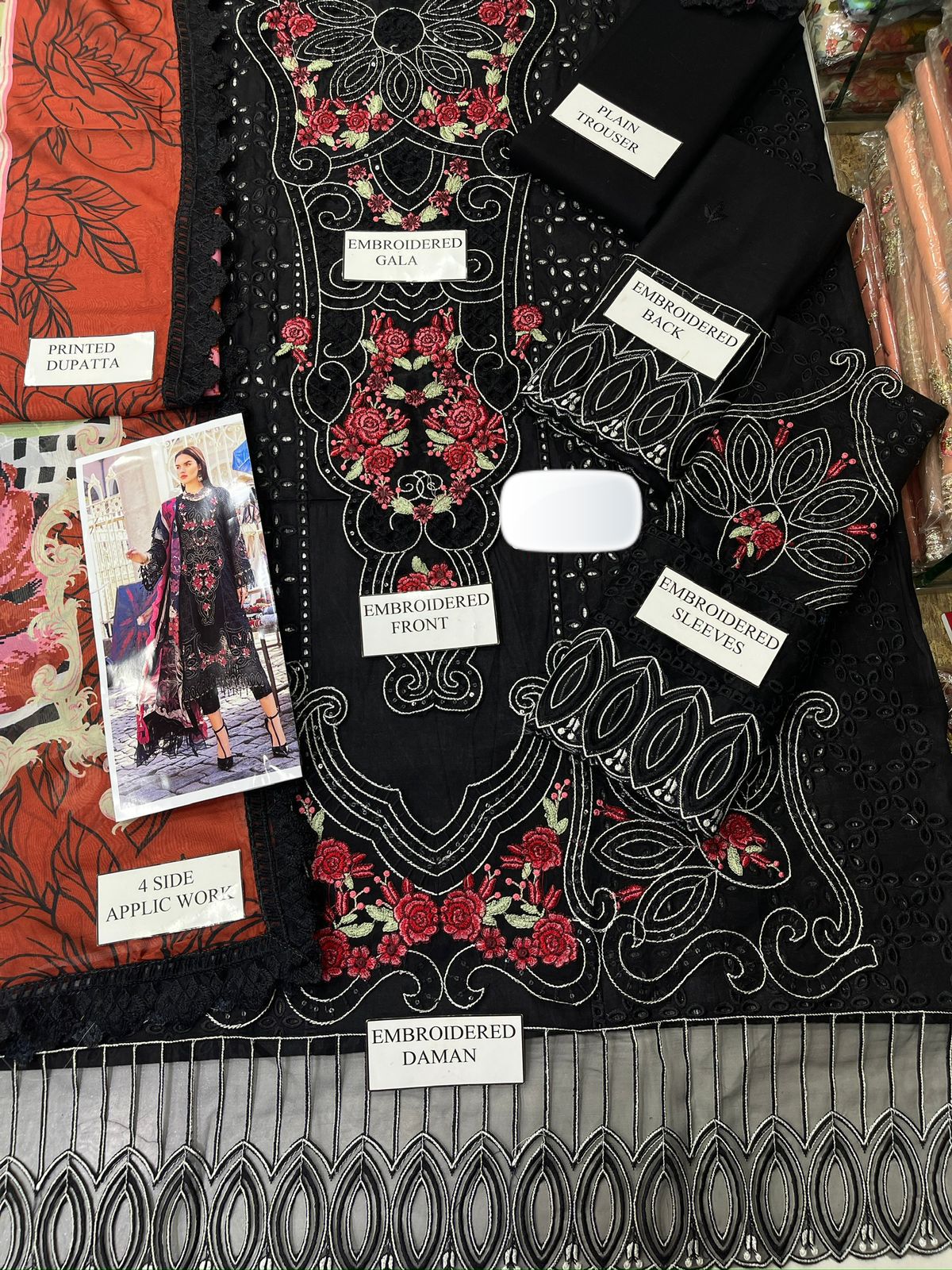 Adan Libas Chikankari Embroidered Lawn Cotton Luxury Unstitched 3Pc Suit