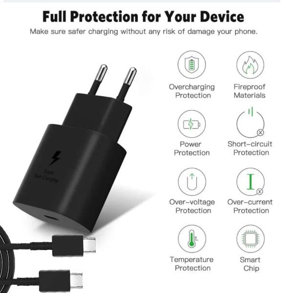 45W Samsung Super Fast Charger | Type-C to Type-C PD Global Certified