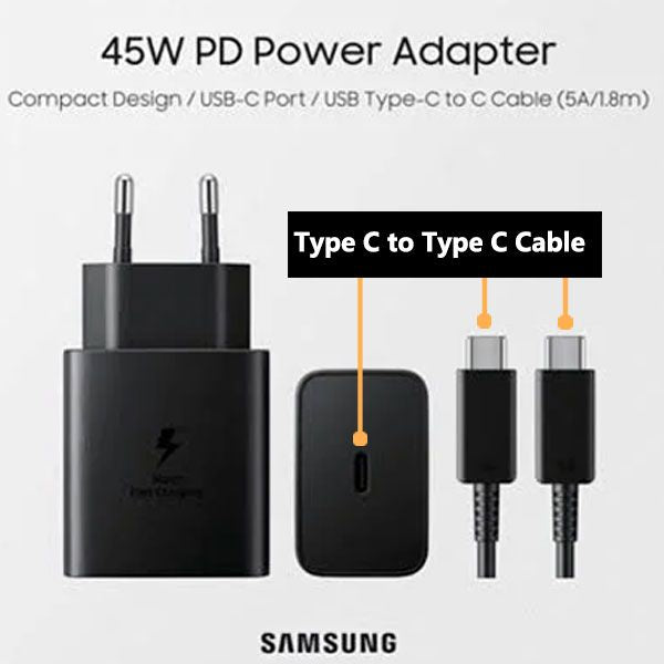 45W Samsung Super Fast Charger | Type-C to Type-C PD Global Certified