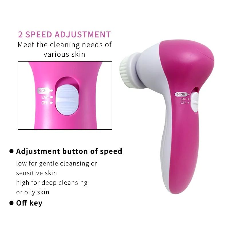 5-in-1 Electric Facial Cleanser & Massager | Dual Frequency Spa Tool