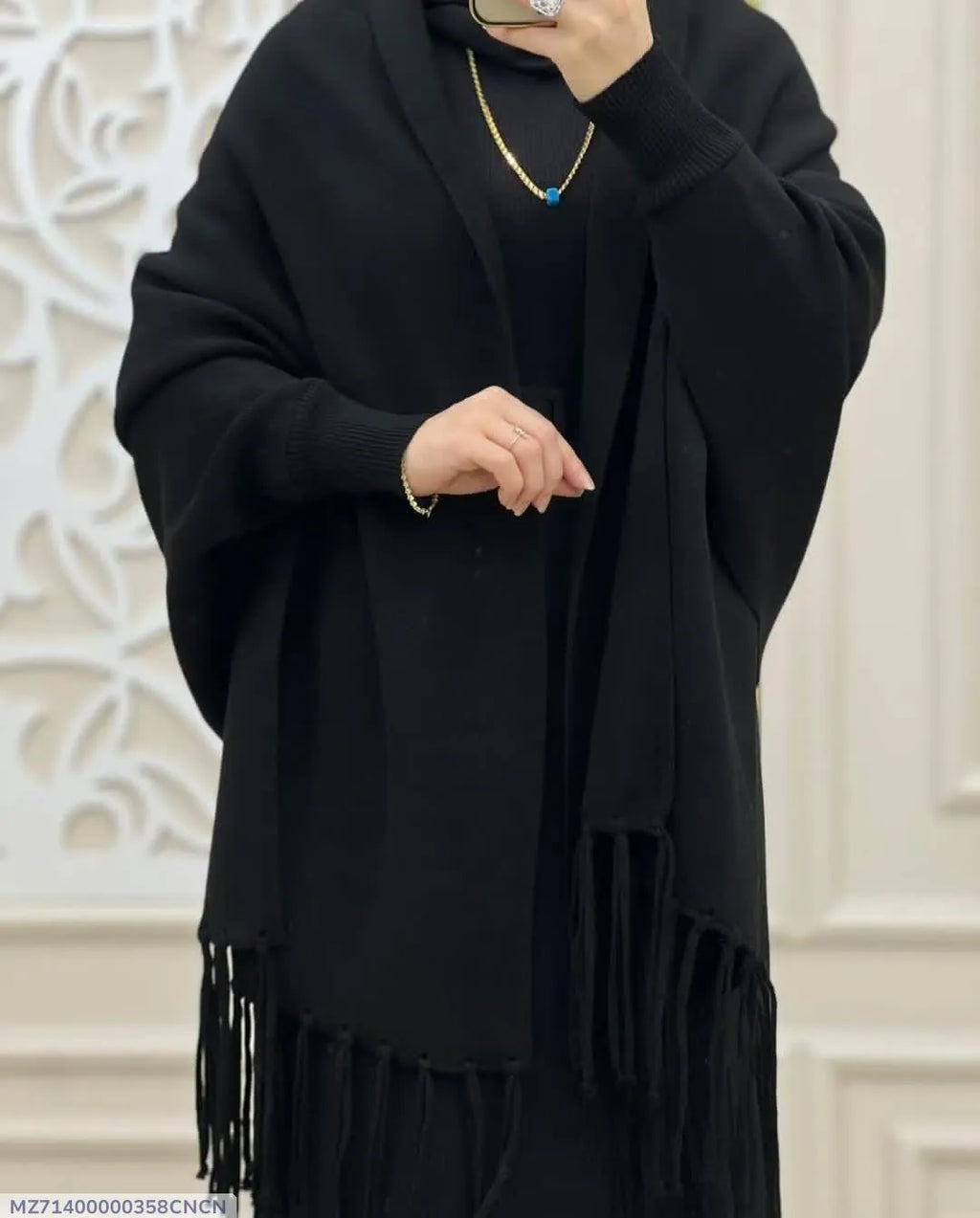 Women's Fleece Plain Poncho Cape Shawl | Winter Warm Outerwear