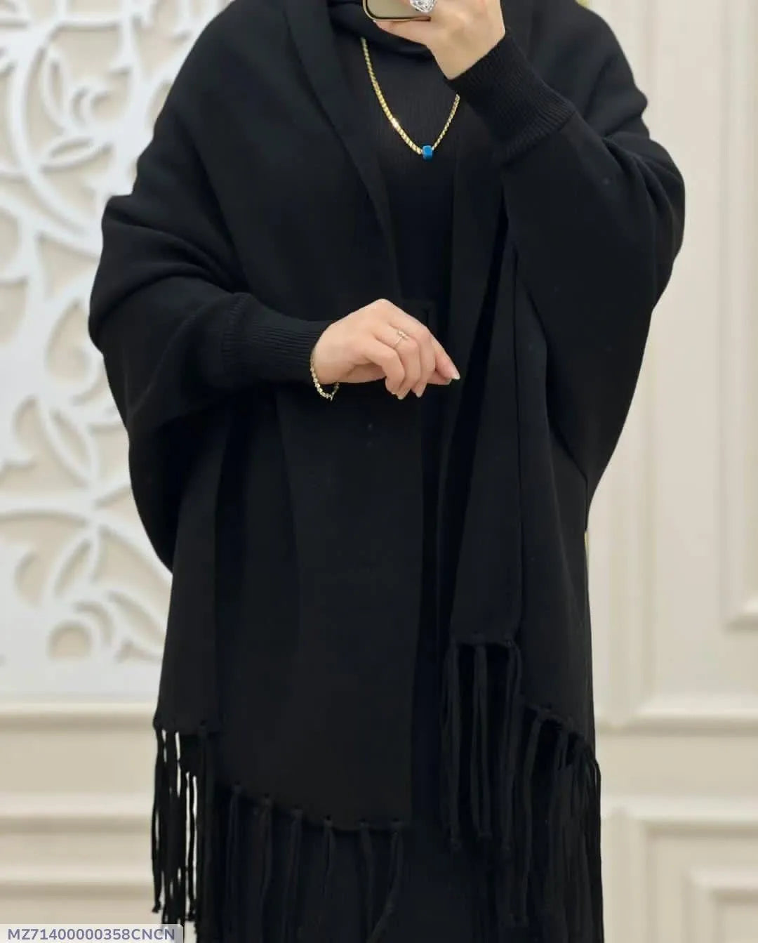 Women's Fleece Plain Poncho Cape Shawl | Winter Warm Outerwear