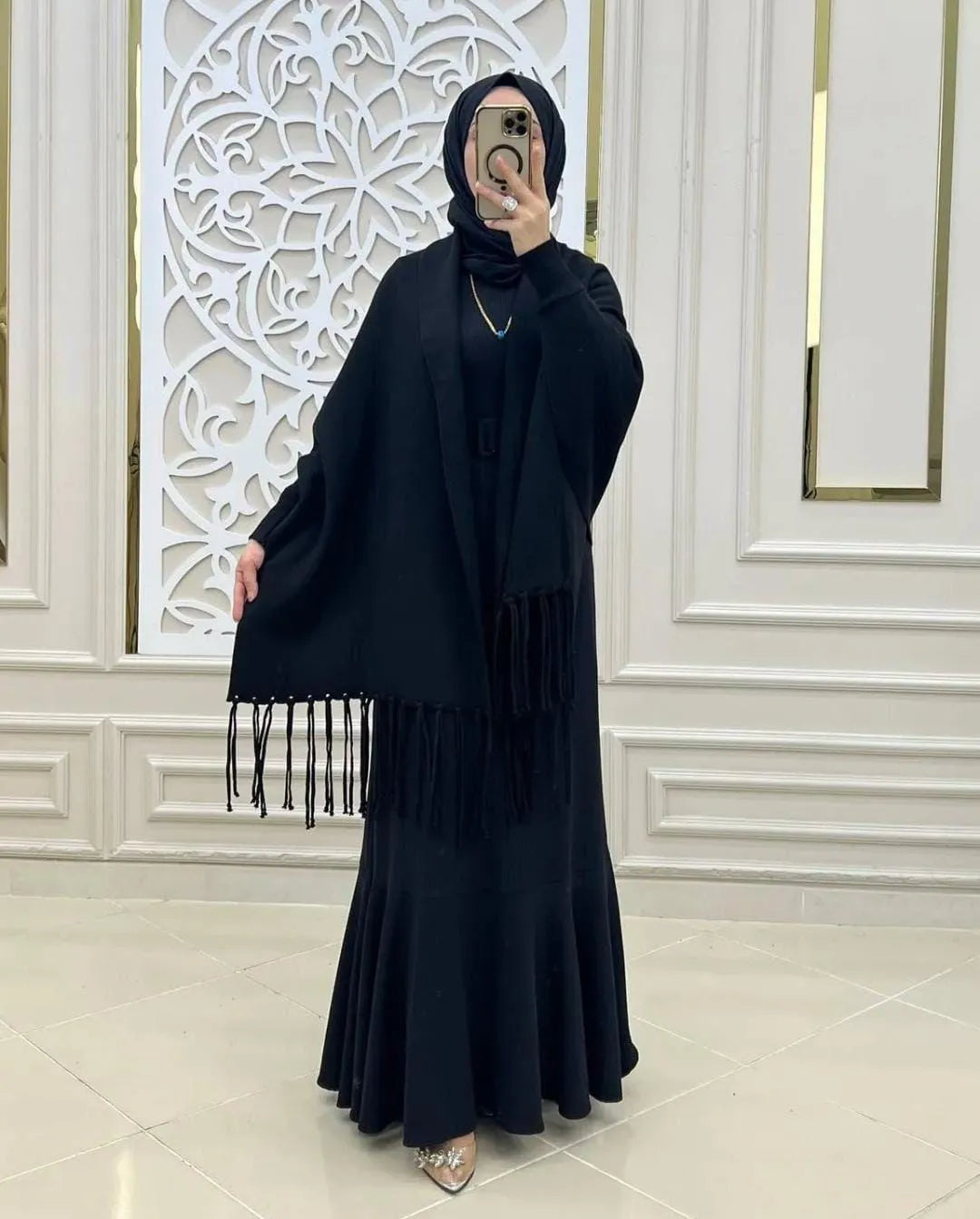 Women's Fleece Plain Poncho Cape Shawl | Winter Warm Outerwear