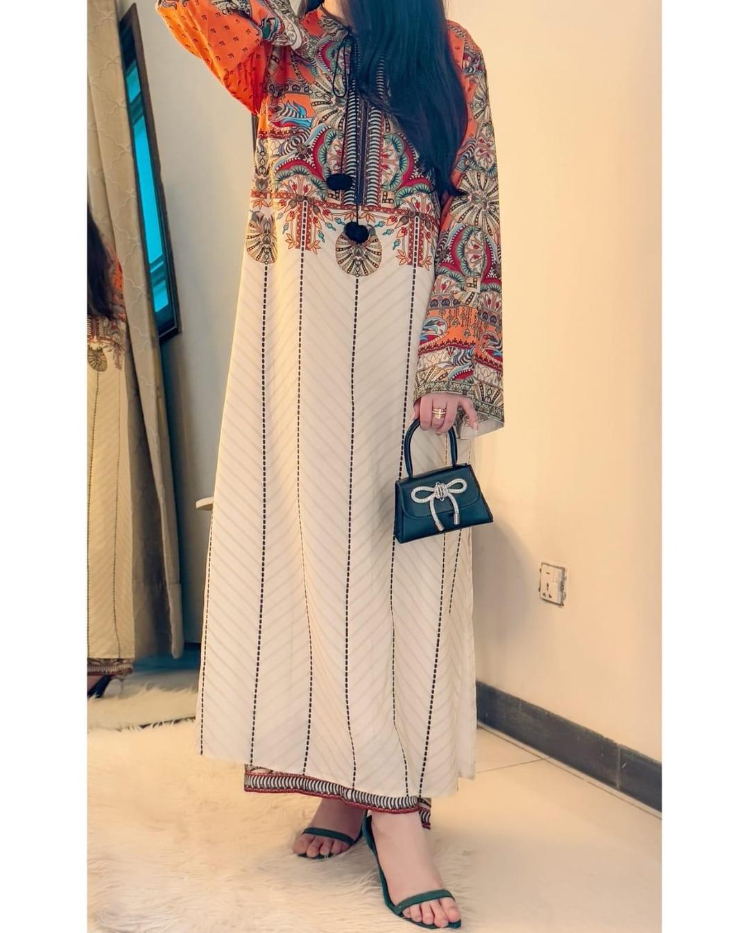 Stylish Women's Stitched Cotton Printed Shirt & Trouser Set - 2 Pcs