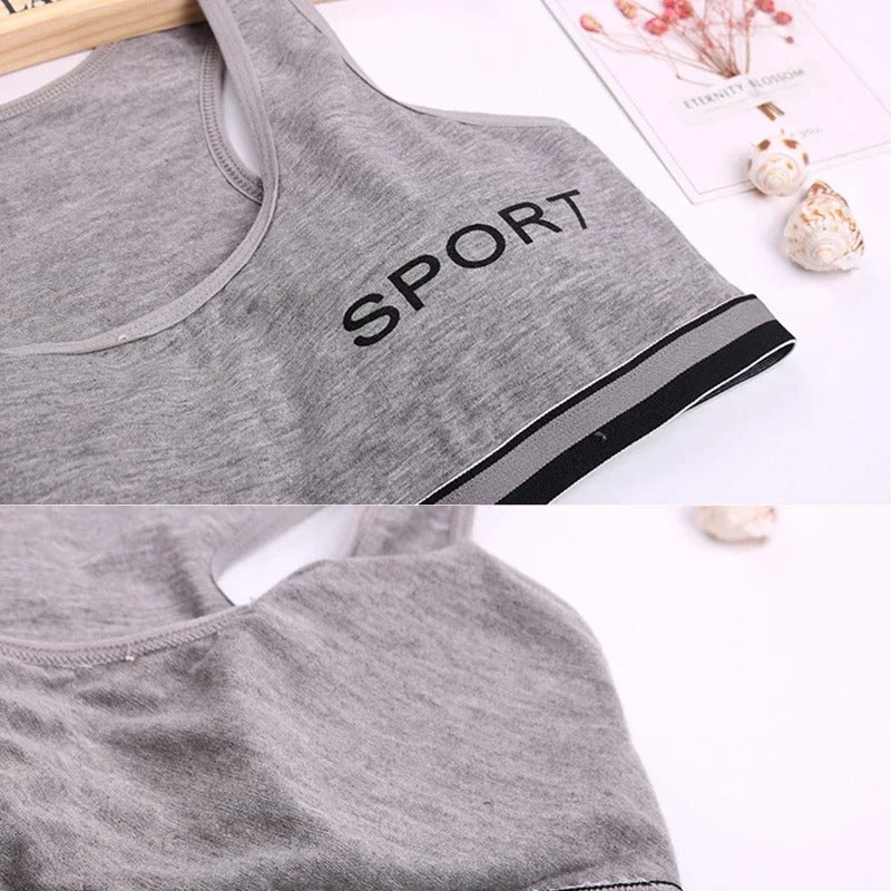 Essential Girls Sports Bra – Camisole Style Wireless Training Bra (Free Size)