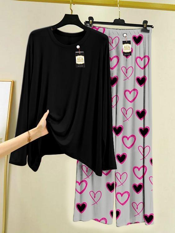 2 Pcs Women's Stitched Printed Night Suit | Comfortable Sleepwear