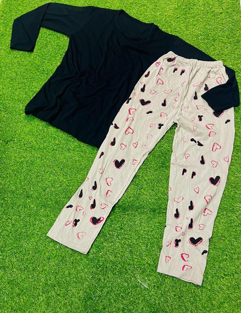 2 Pcs Women's Stitched Printed Night Suit | Comfortable Sleepwear