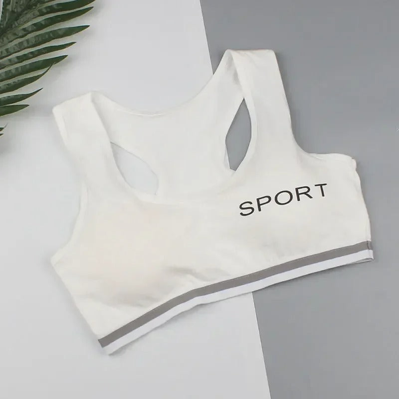 Essential Girls Sports Bra – Camisole Style Wireless Training Bra (Free Size)