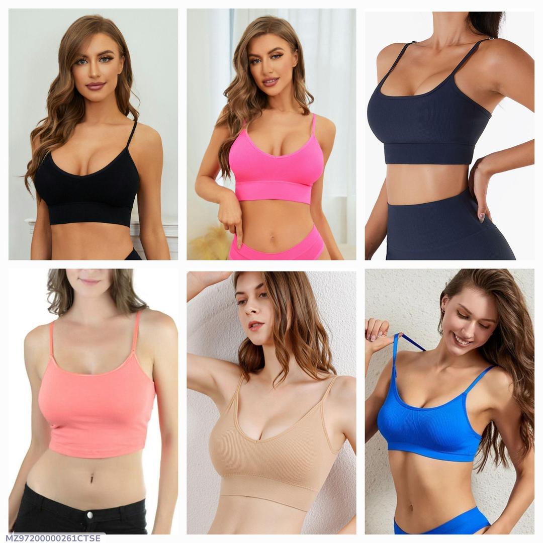 Women’s Multicolor Jersey Sports Bra – V-Shape | Non-Padded & Breathable