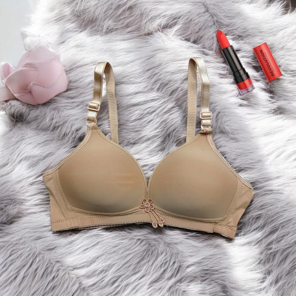 Women’s Silk Push-Up Padded Bra – Wireless & Back Closure