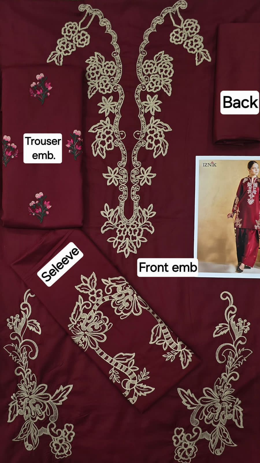 Women’s Winter Collection – MIX Brand Dhanak Embroidered 2PC Suit with Dyed Trouser