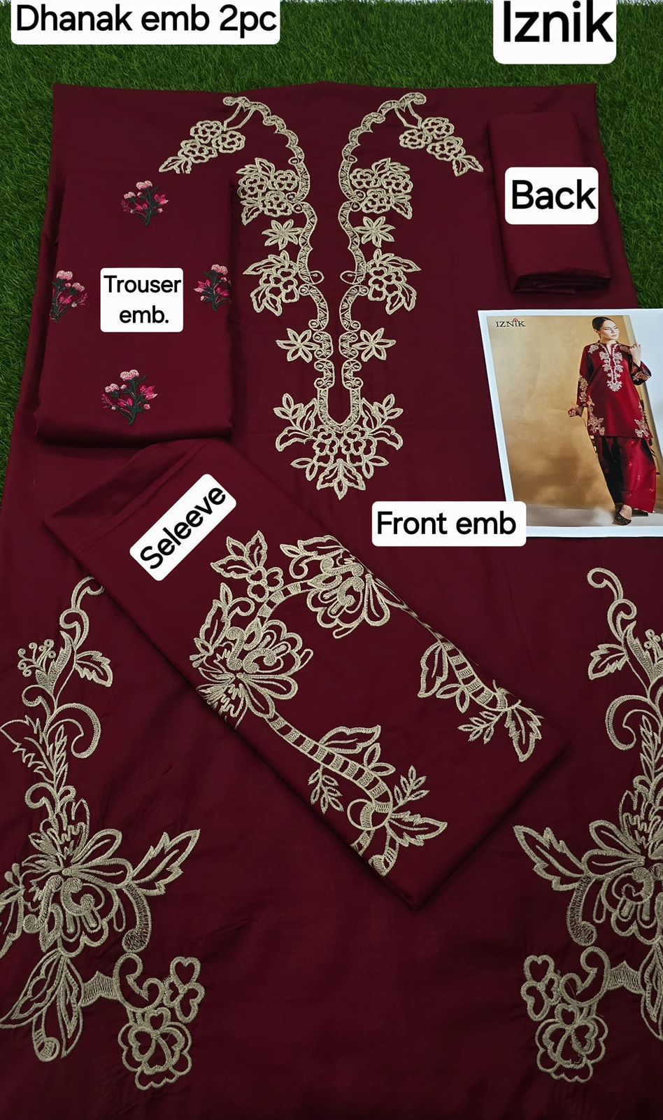 Women’s Winter Collection – MIX Brand Dhanak Embroidered 2PC Suit with Dyed Trouser