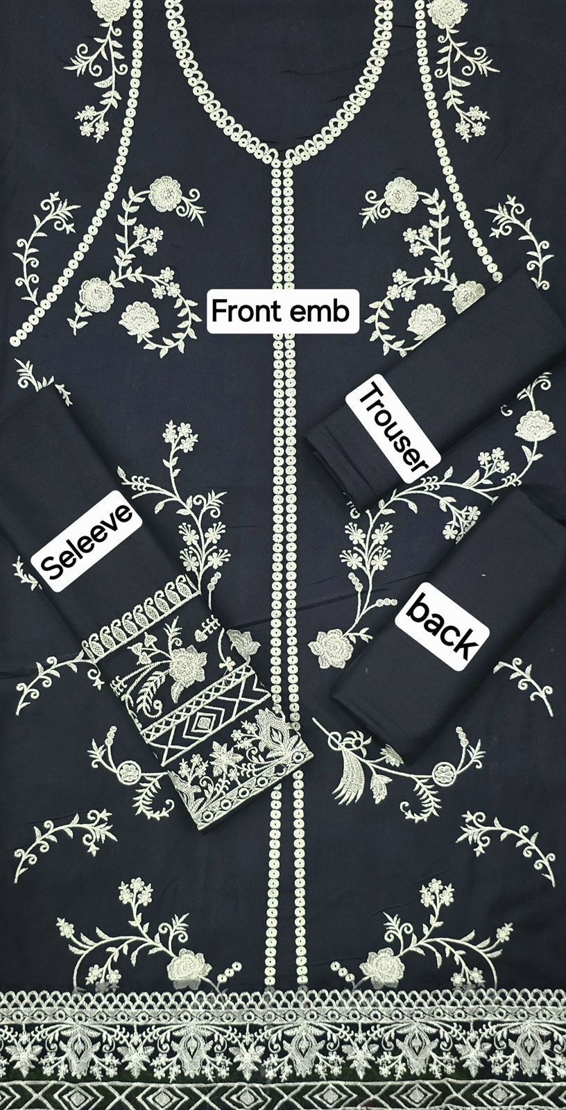 Women’s Winter Collection – MIX Brand Dhanak Embroidered 2PC Suit with Dyed Trouser
