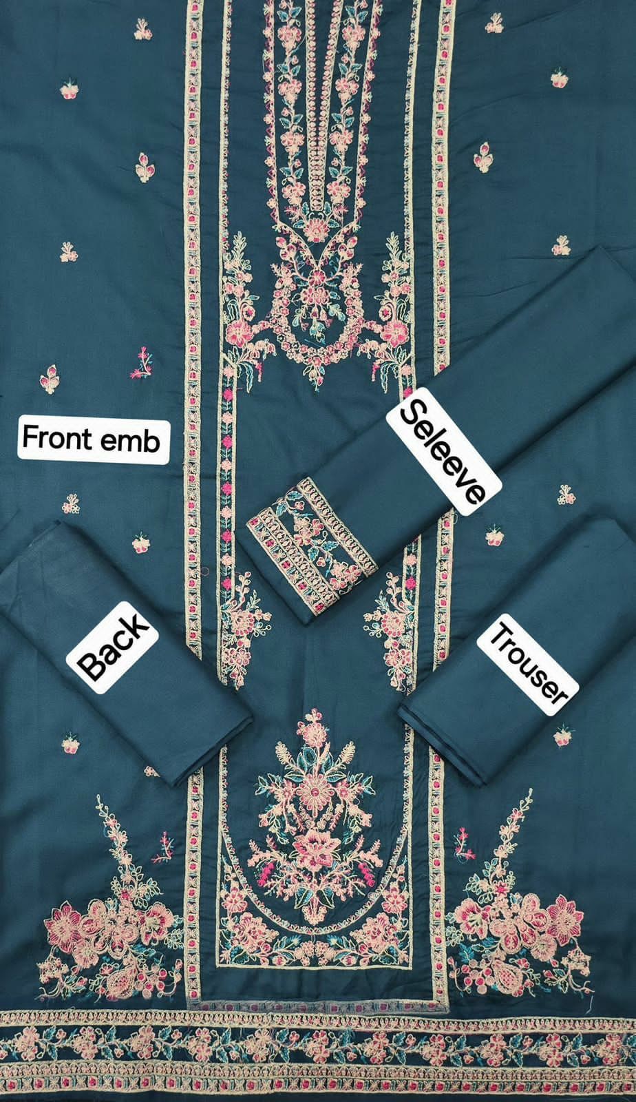Women’s Winter Collection – MIX Brand Dhanak Embroidered 2PC Suit with Dyed Trouser