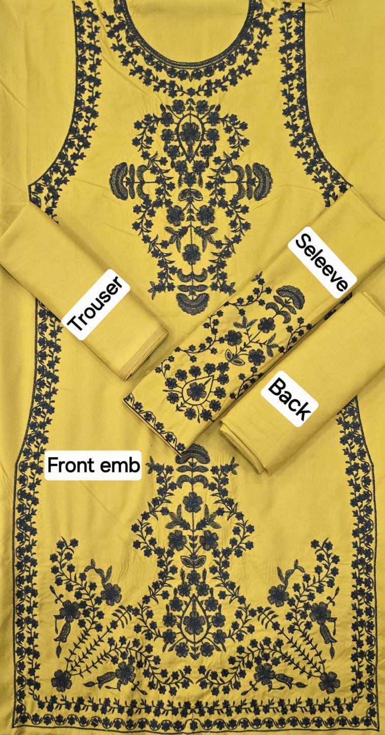 Women’s Winter Collection – MIX Brand Dhanak Embroidered 2PC Suit with Dyed Trouser