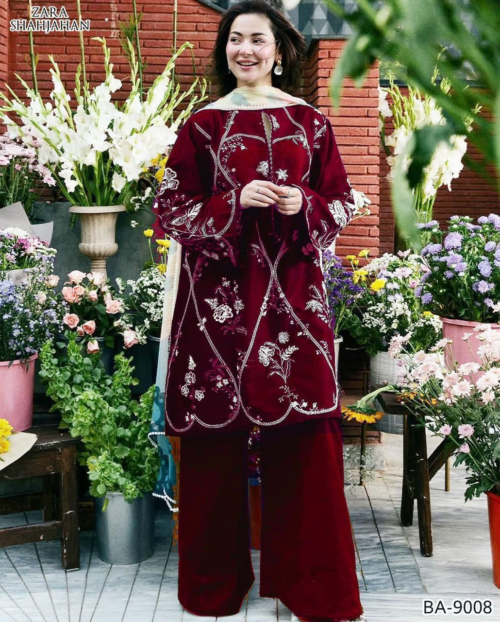 Women’s Winter Collection – MIX Brand Dhanak Embroidered 2PC Suit with Dyed Trouser