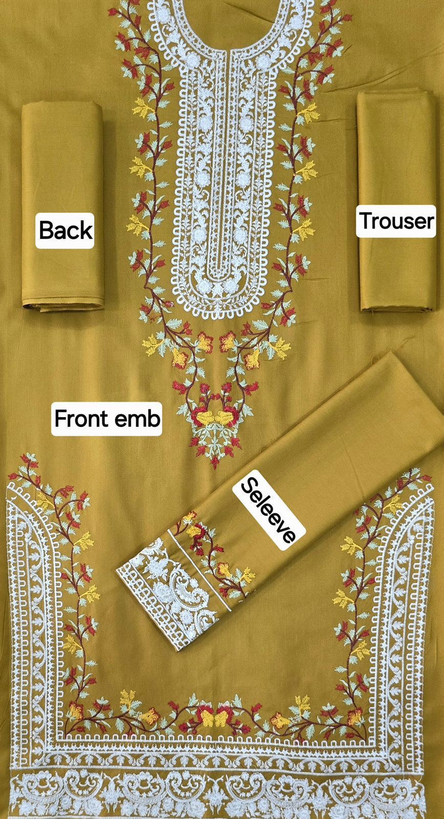 Women’s Winter Collection – MIX Brand Dhanak Embroidered 2PC Suit with Dyed Trouser