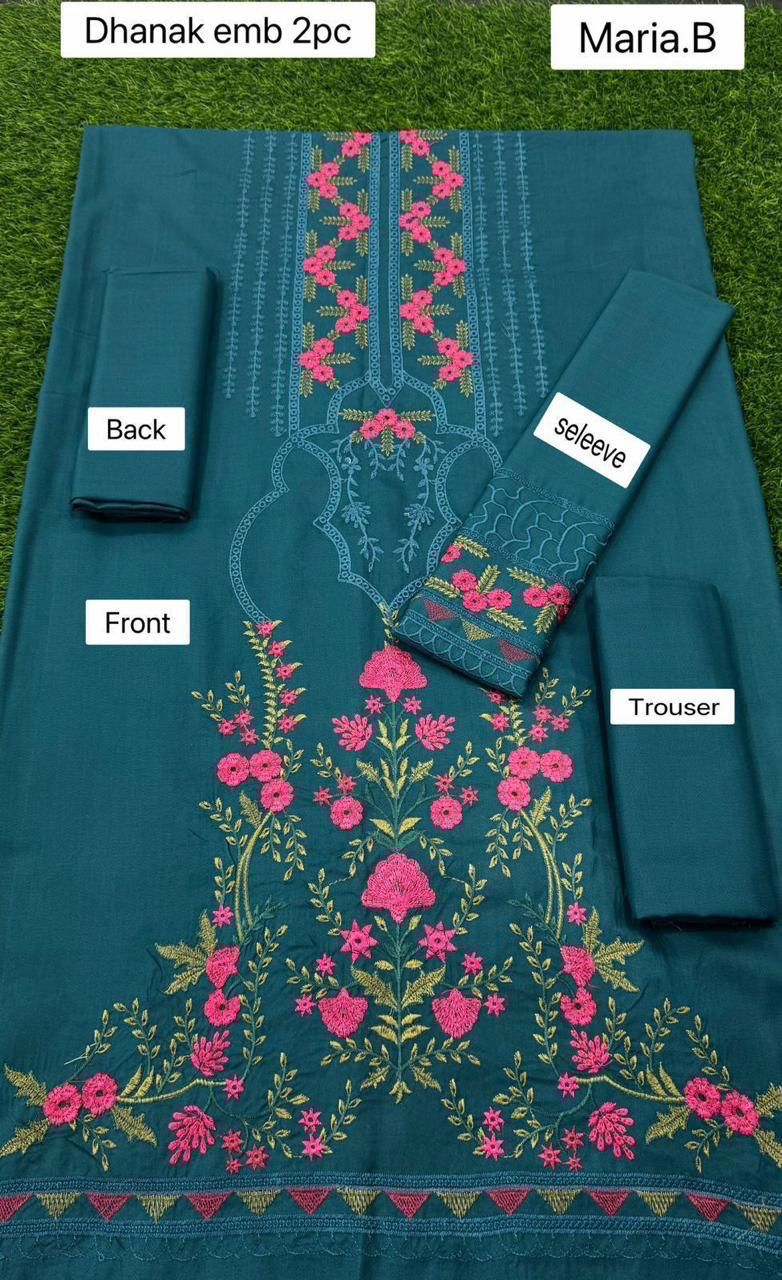 Women’s Winter Collection – MIX Brand Dhanak Embroidered 2PC Suit with Dyed Trouser