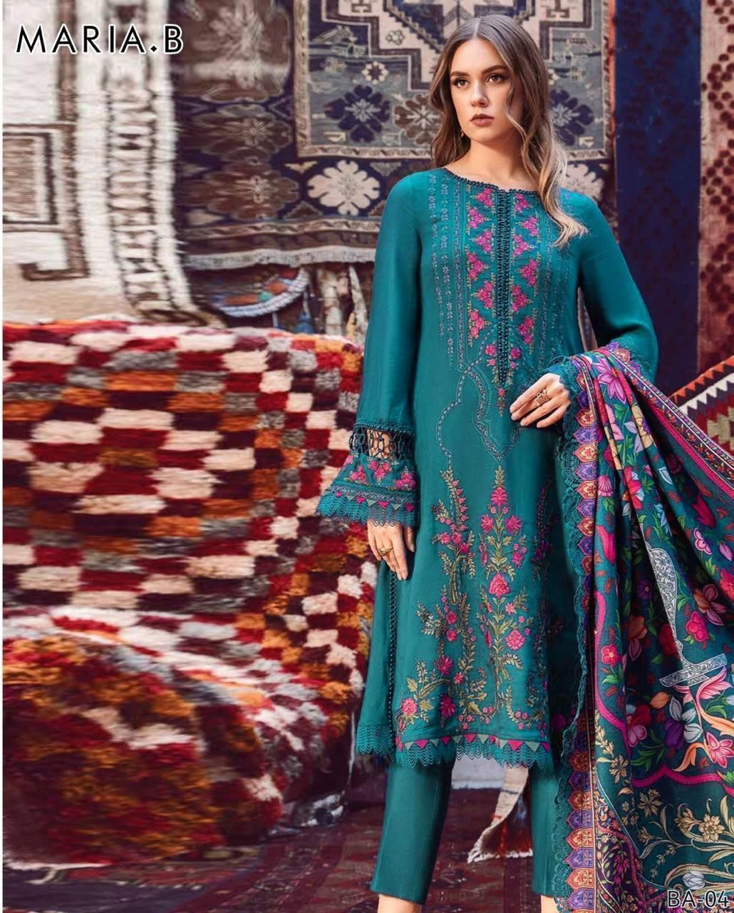 Women’s Winter Collection – MIX Brand Dhanak Embroidered 2PC Suit with Dyed Trouser
