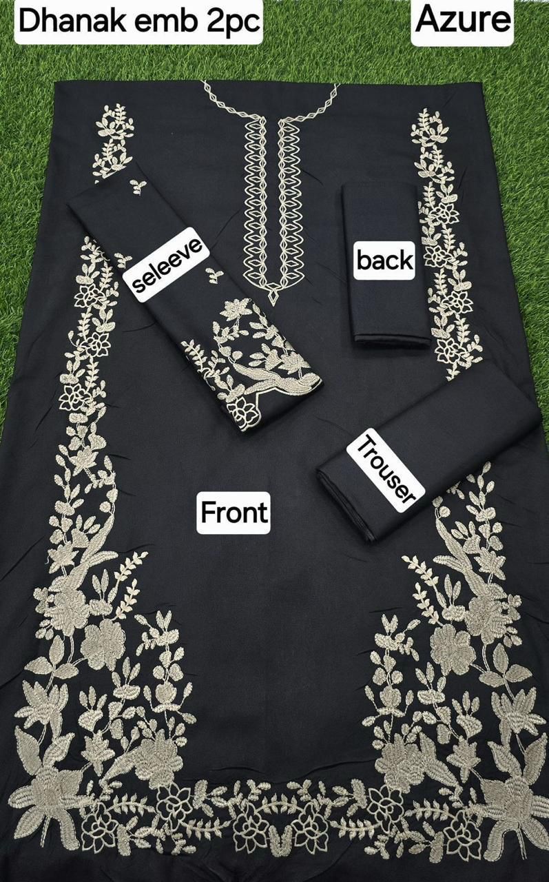 Women’s Winter Collection – MIX Brand Dhanak Embroidered 2PC Suit with Dyed Trouser